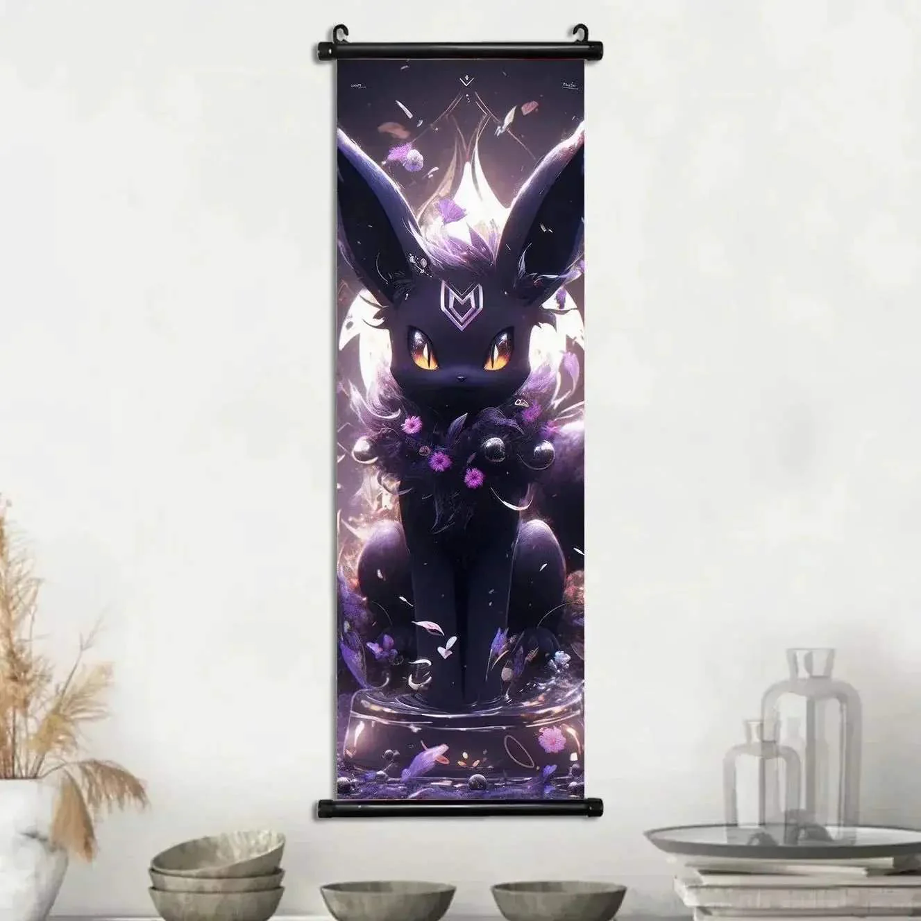 Pokemon Scroll Wall Art, Anime Posters Pikachu Eevee Modern Room Decoration Charizard Canvas Hanging Scrolls Wall Prints - Image 14