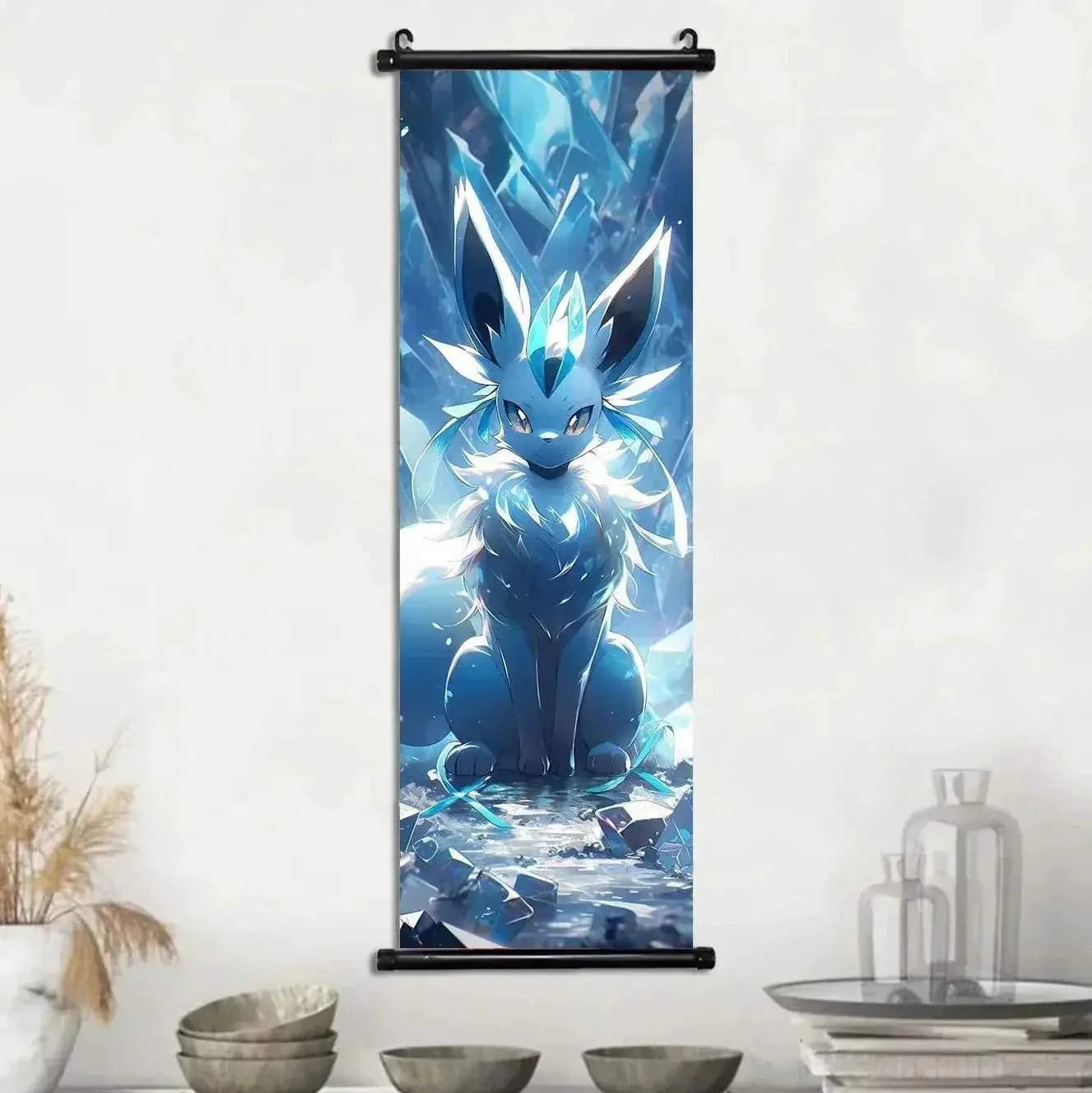 Pokemon Scroll Wall Art, Anime Posters Pikachu Eevee Modern Room Decoration Charizard Canvas Hanging Scrolls Wall Prints - Image 24