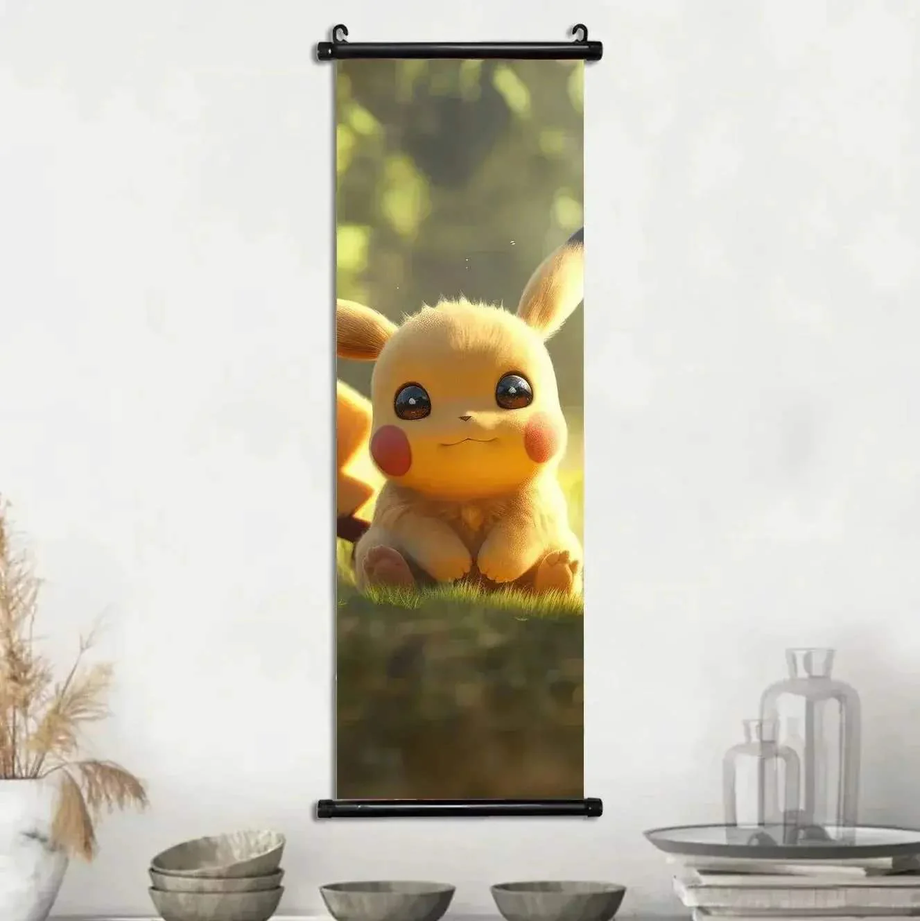 Pokemon Scroll Wall Art, Anime Posters Pikachu Eevee Modern Room Decoration Charizard Canvas Hanging Scrolls Wall Prints - Image 27