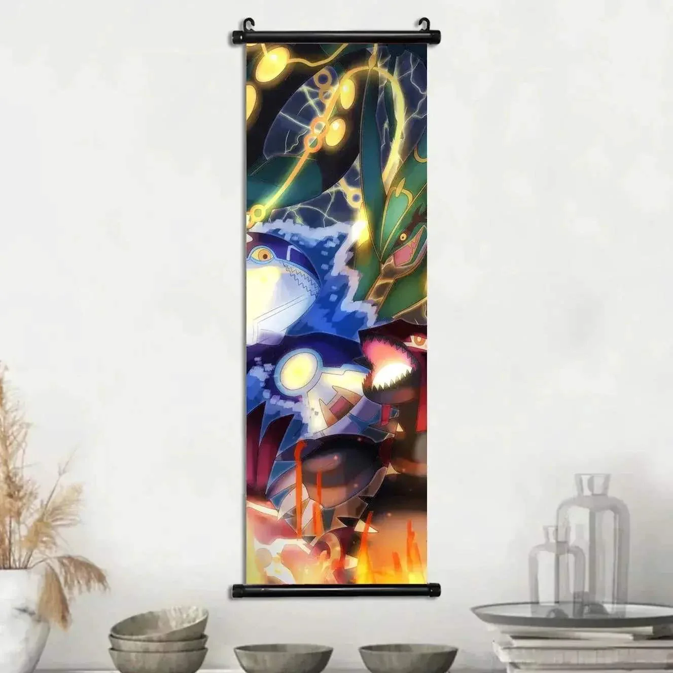 Pokemon Scroll Wall Art, Anime Posters Pikachu Eevee Modern Room Decoration Charizard Canvas Hanging Scrolls Wall Prints - Image 30