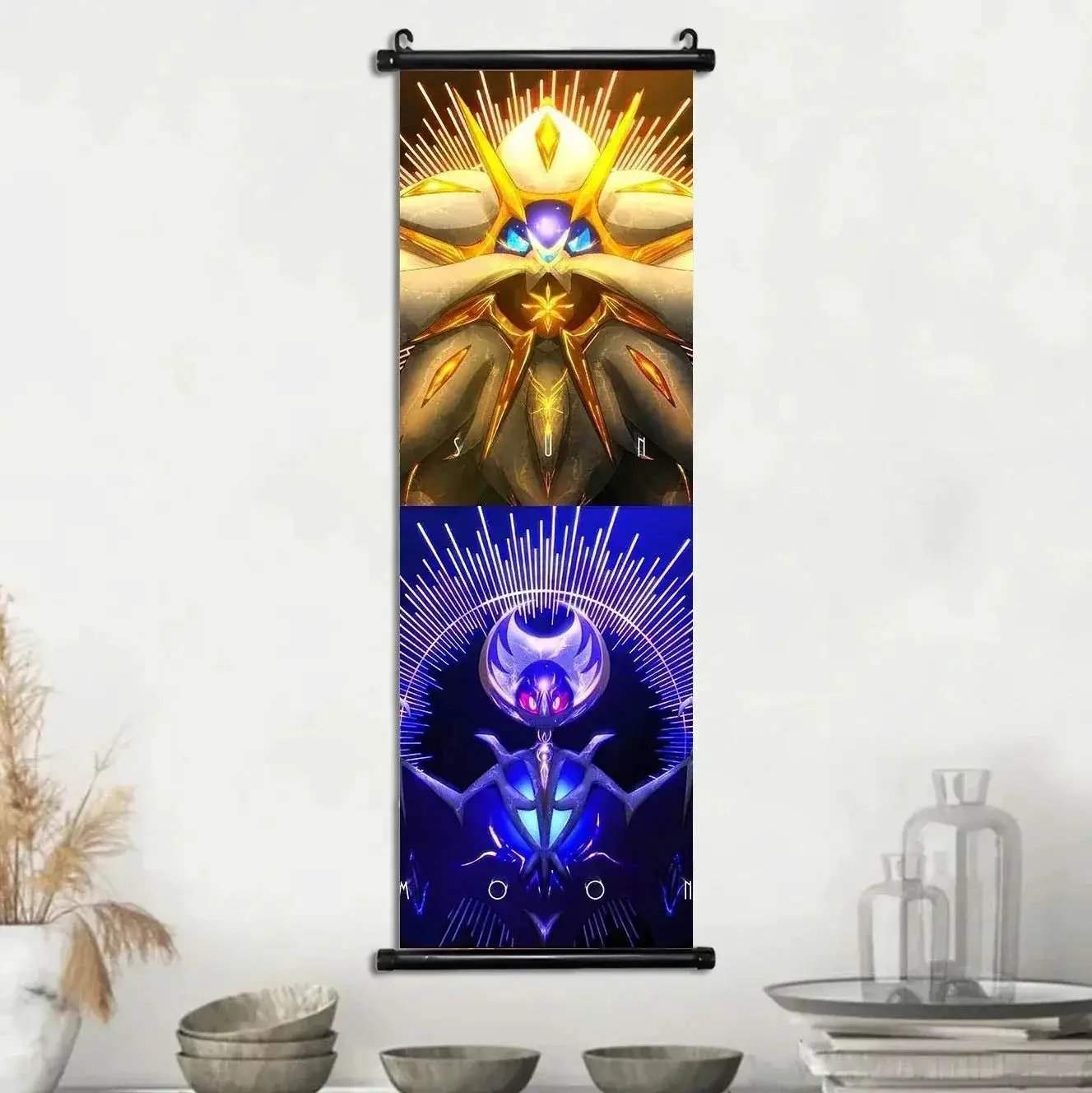 Pokemon Scroll Wall Art, Anime Posters Pikachu Eevee Modern Room Decoration Charizard Canvas Hanging Scrolls Wall Prints - Image 31