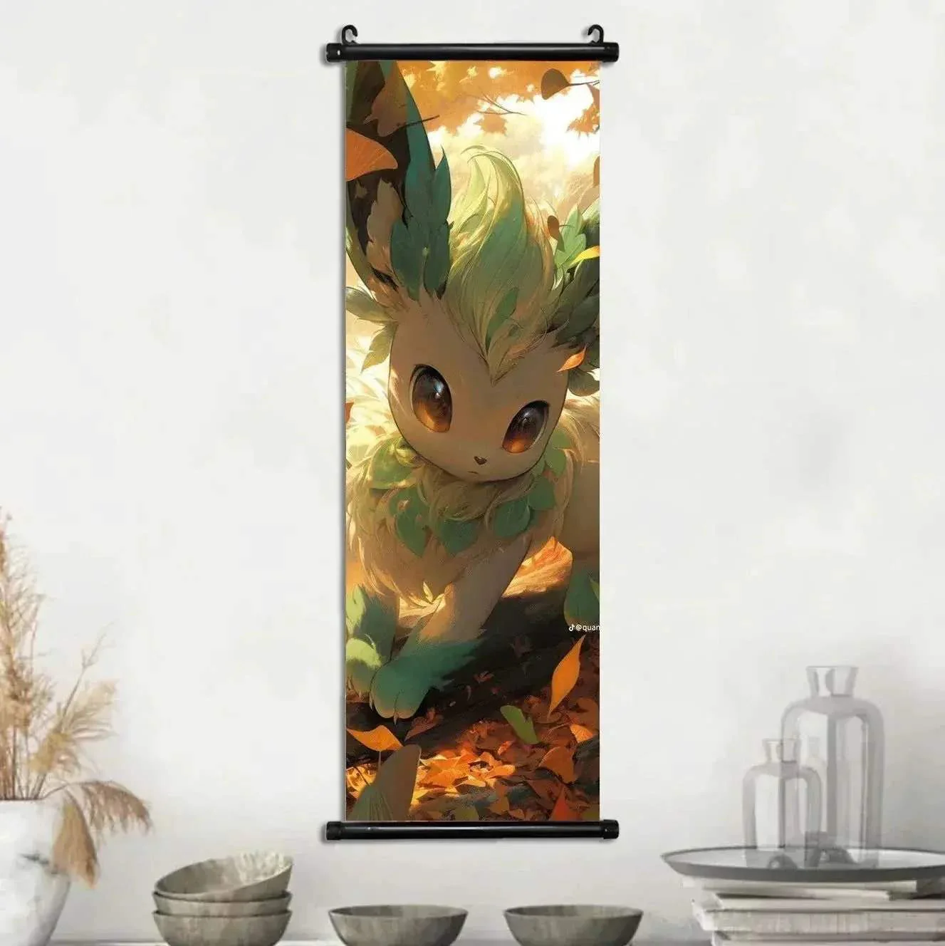 Pokemon Scroll Wall Art, Anime Posters Pikachu Eevee Modern Room Decoration Charizard Canvas Hanging Scrolls Wall Prints - Image 32