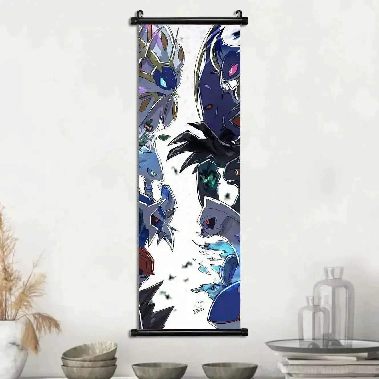 Pokemon Scroll Wall Art, Anime Posters Pikachu Eevee Modern Room Decoration Charizard Canvas Hanging Scrolls Wall Prints - Image 35
