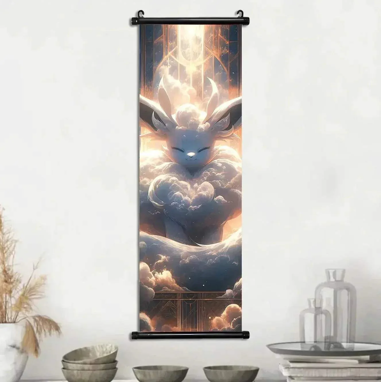 Pokemon Scroll Wall Art, Anime Posters Pikachu Eevee Modern Room Decoration Charizard Canvas Hanging Scrolls Wall Prints - Image 37