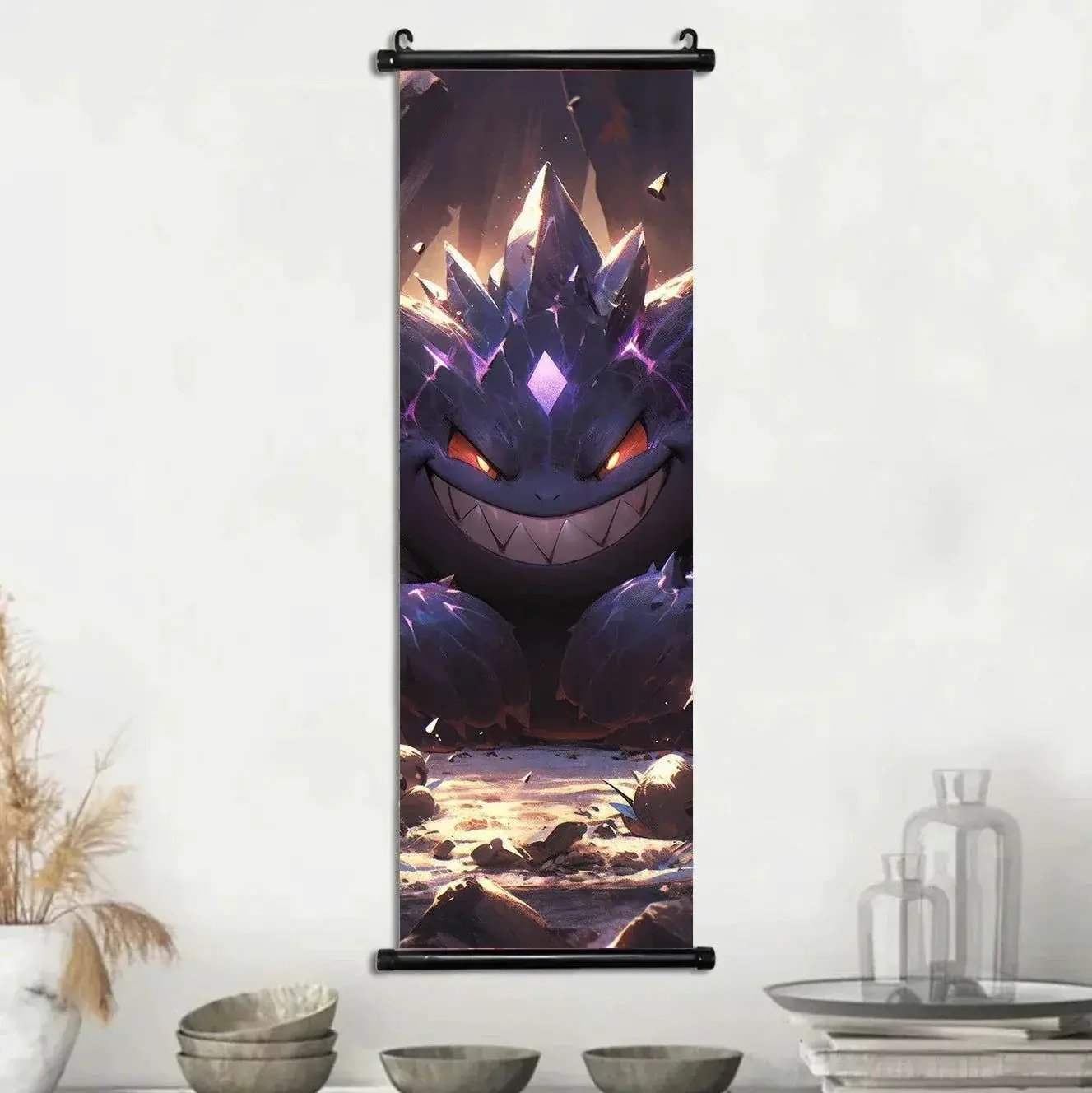 Pokemon Scroll Wall Art, Anime Posters Pikachu Eevee Modern Room Decoration Charizard Canvas Hanging Scrolls Wall Prints - Image 39