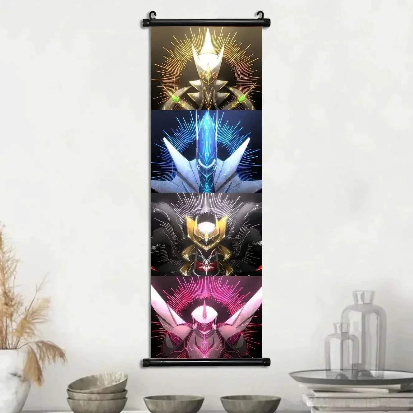 Pokemon Scroll Wall Art, Anime Posters Pikachu Eevee Modern Room Decoration Charizard Canvas Hanging Scrolls Wall Prints - Image 8