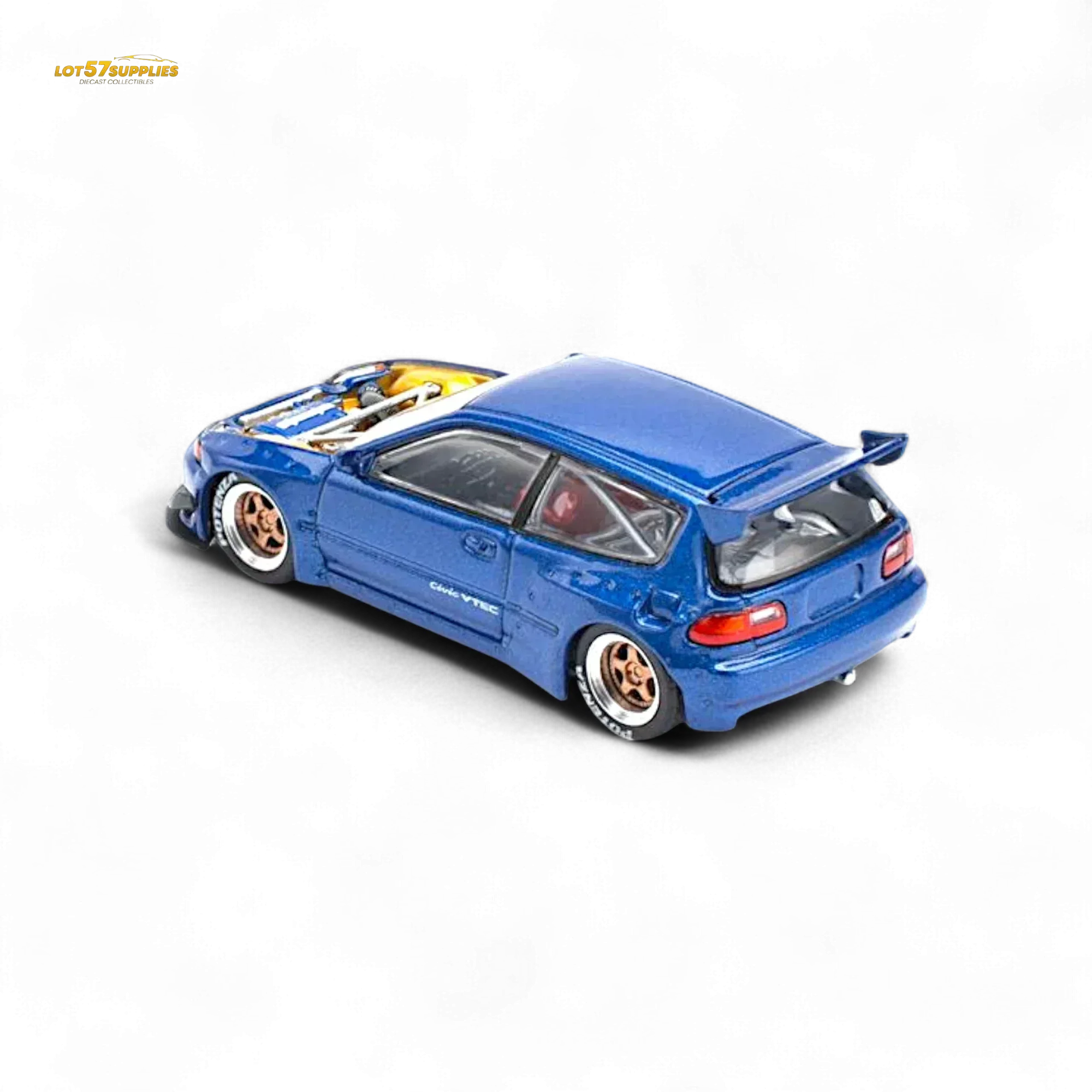 Pop Race Pandem Civic EG6 Metallic Blue 1:64 - Image 2