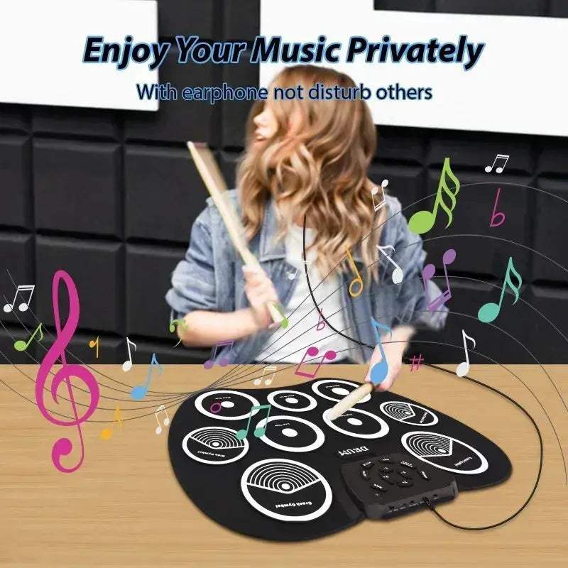 Portable 9 Pad Electronic Drum Set With MIDI Interface - Image 2