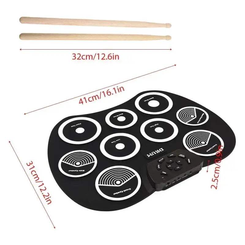 Portable 9 Pad Electronic Drum Set With MIDI Interface - Image 6