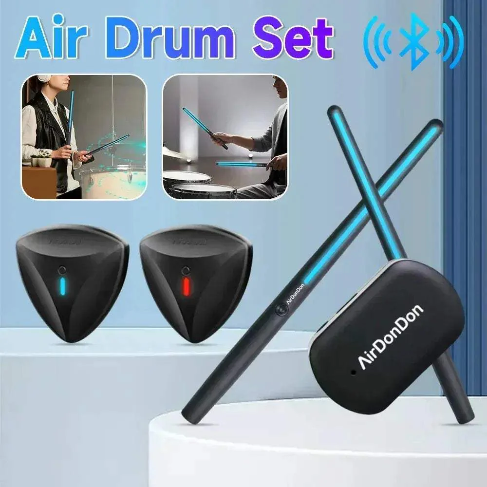 Portable Air Drum Set With Foot Sensor And Bluetooth