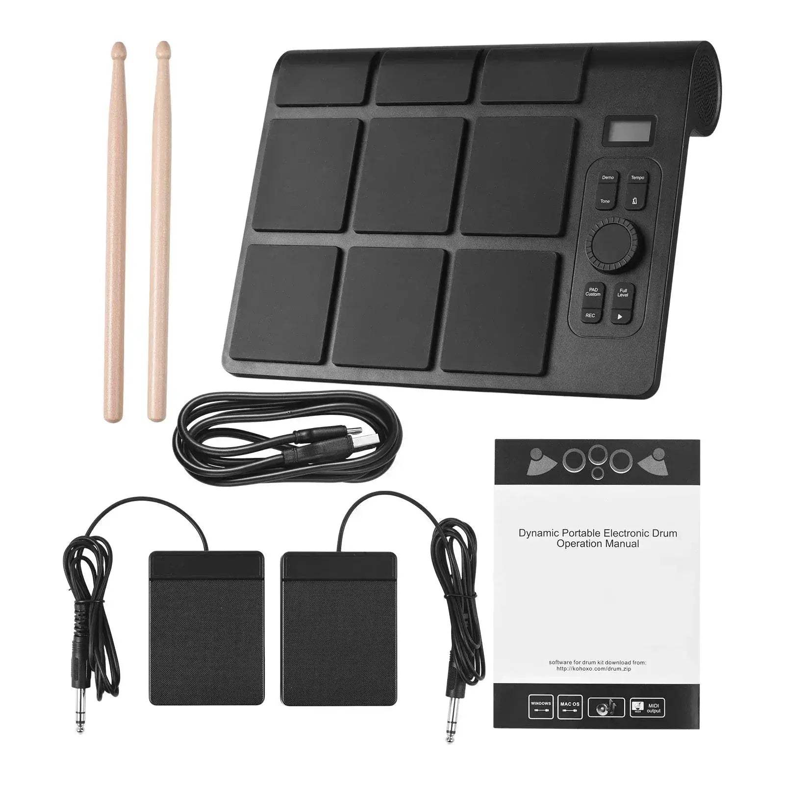 Portable Electronic Drum Set With 9 Pads And MIDI Controller - Image 7