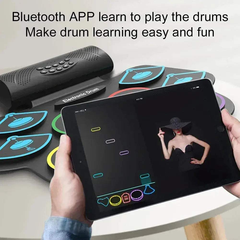 Portable Electronic Drum Set With Sticks And Pedals - Image 5