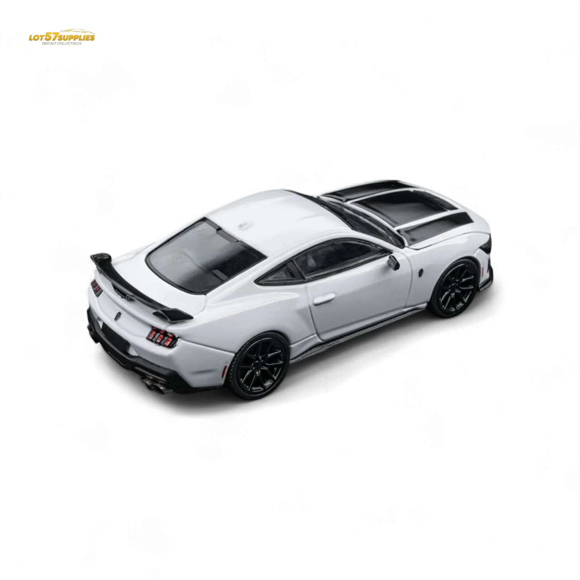 DCM Mustang Dark Horse - Crystal White - Black Wheels 1:64 - Image 3