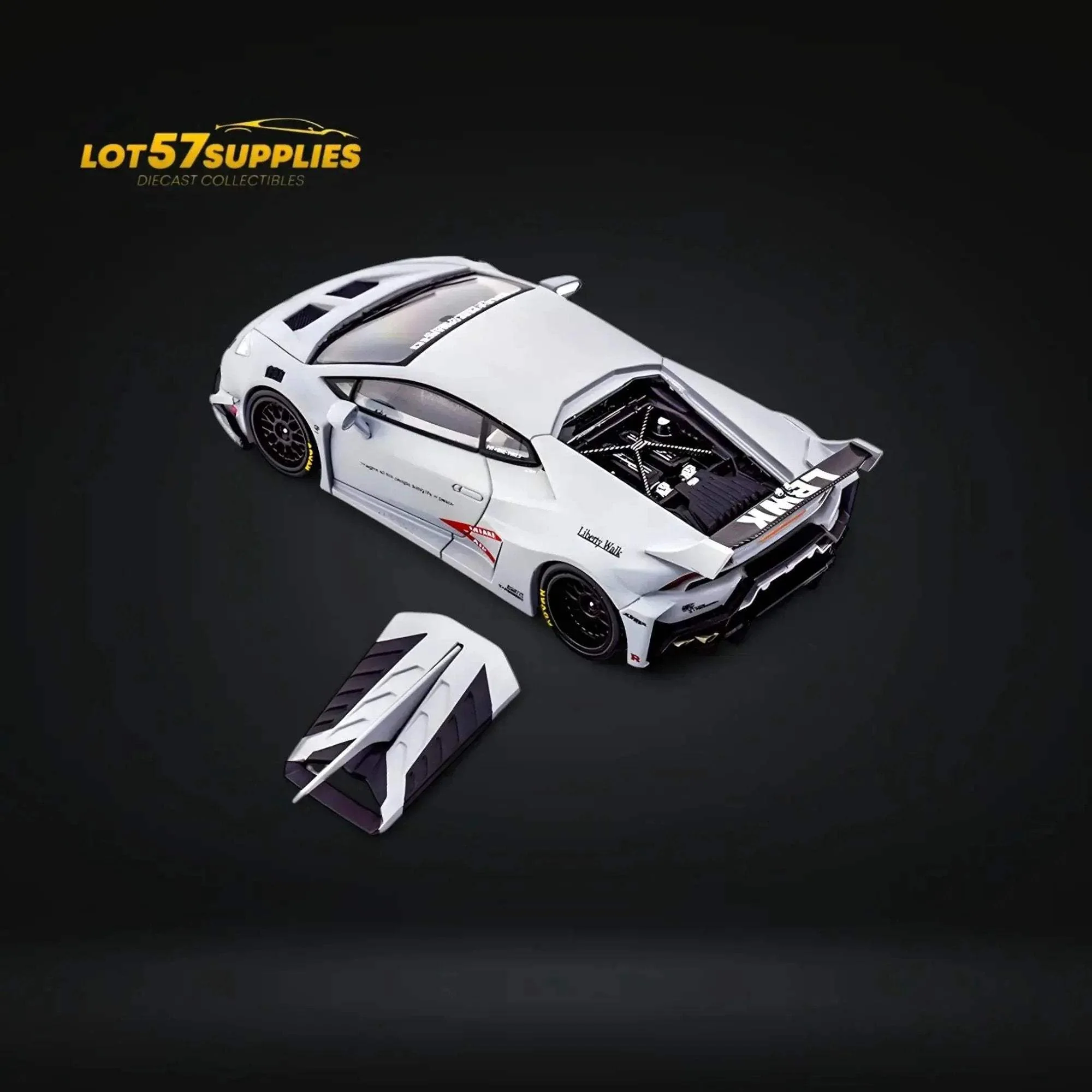 (Pre-Order) King Model Lamborghini Huracan LBWK Air Force Grey 1:64 - Image 6