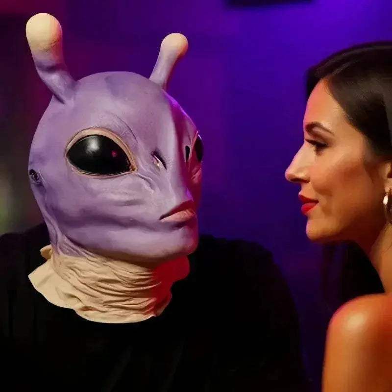 Premium Alien Mask Purple Latex For Halloween Parties