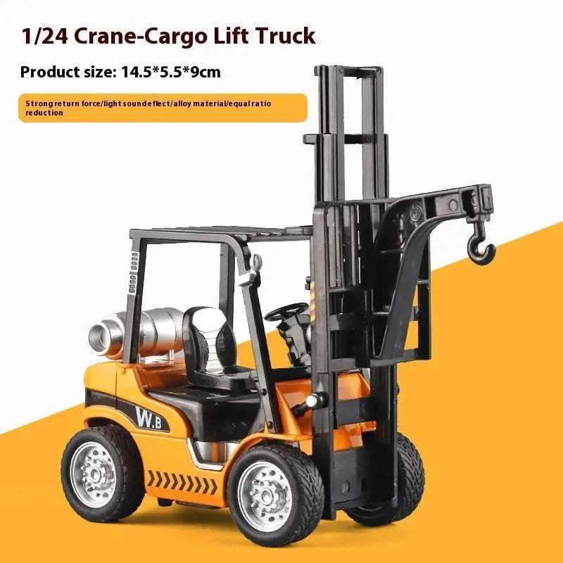 Premium Alloy Diecast Construction Crane And Warehouse Forklift Model With Sound And Light For Boys - Image 7