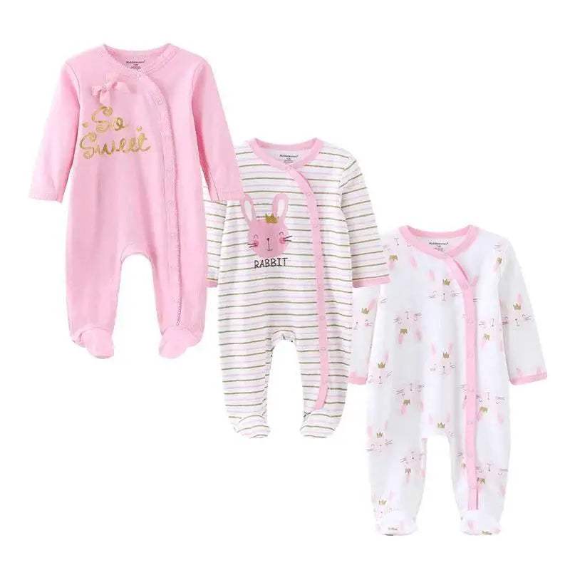 Premium Baby Rompers 3 Pcs Lot Autumn Winter Long Sleeve Cotton Soft For Newborns - Image 21