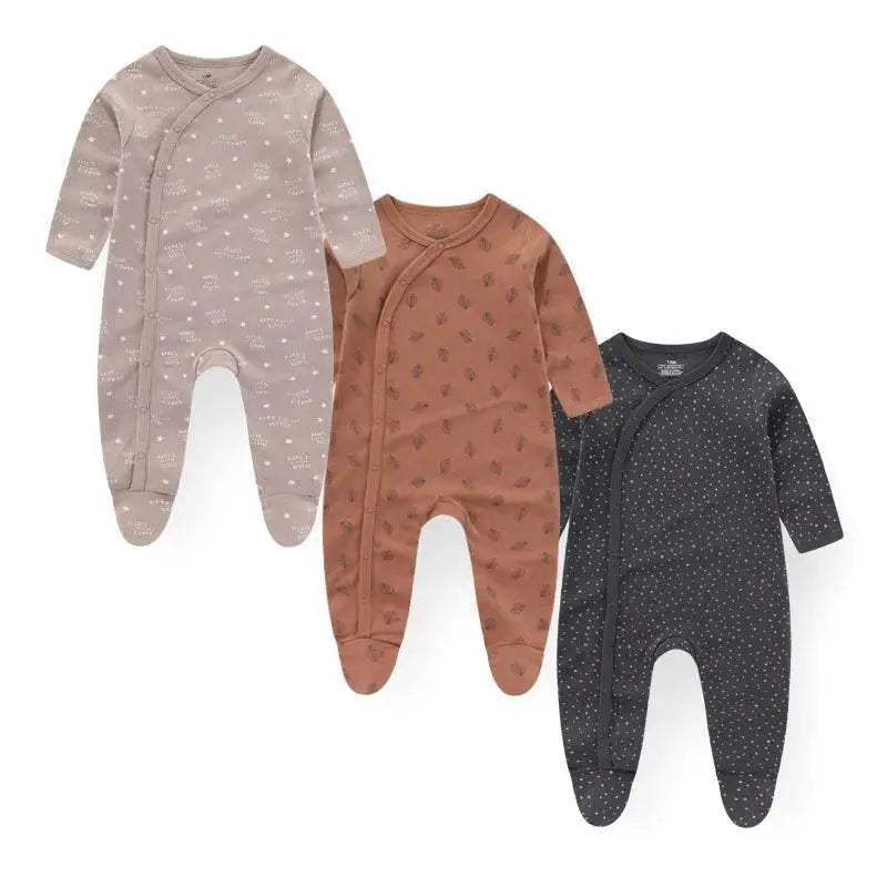 Premium Baby Rompers 3 Pcs Lot Autumn Winter Long Sleeve Cotton Soft For Newborns - Image 9