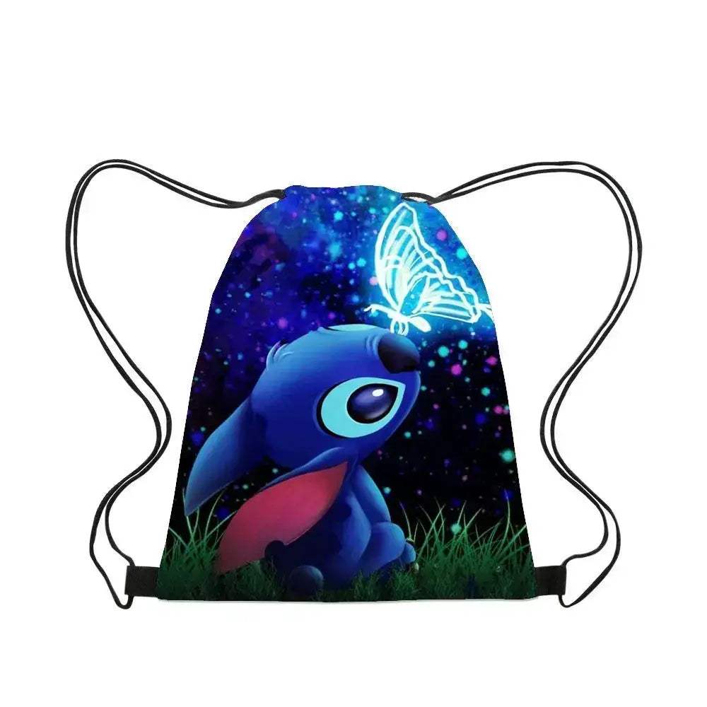 Premium Backpack Disney Lilo And Stitch Cartoon Drawstring For Kids - Image 20