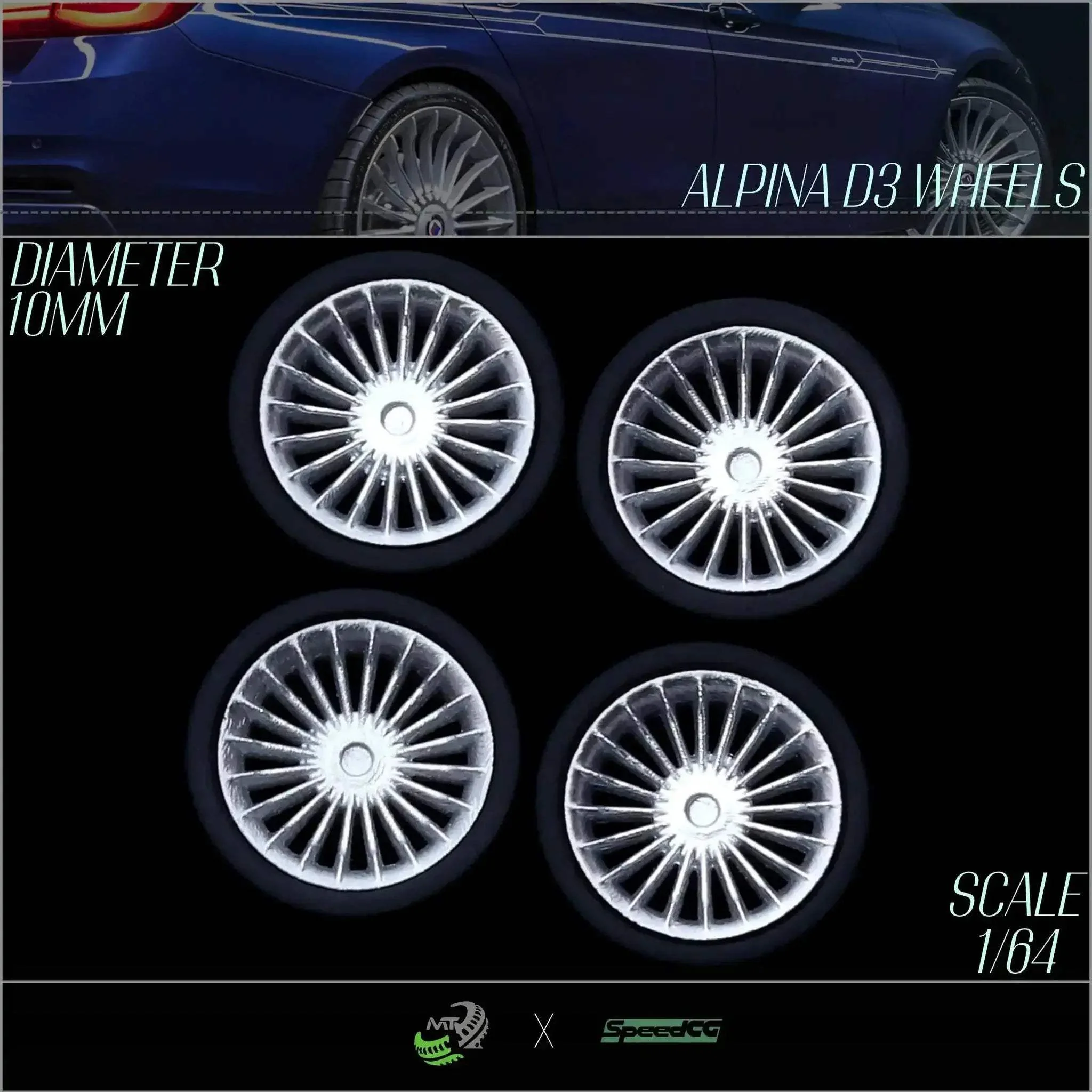 Premium BBS RID One Sixty Four Diecast Wheels With Tires - Image 10