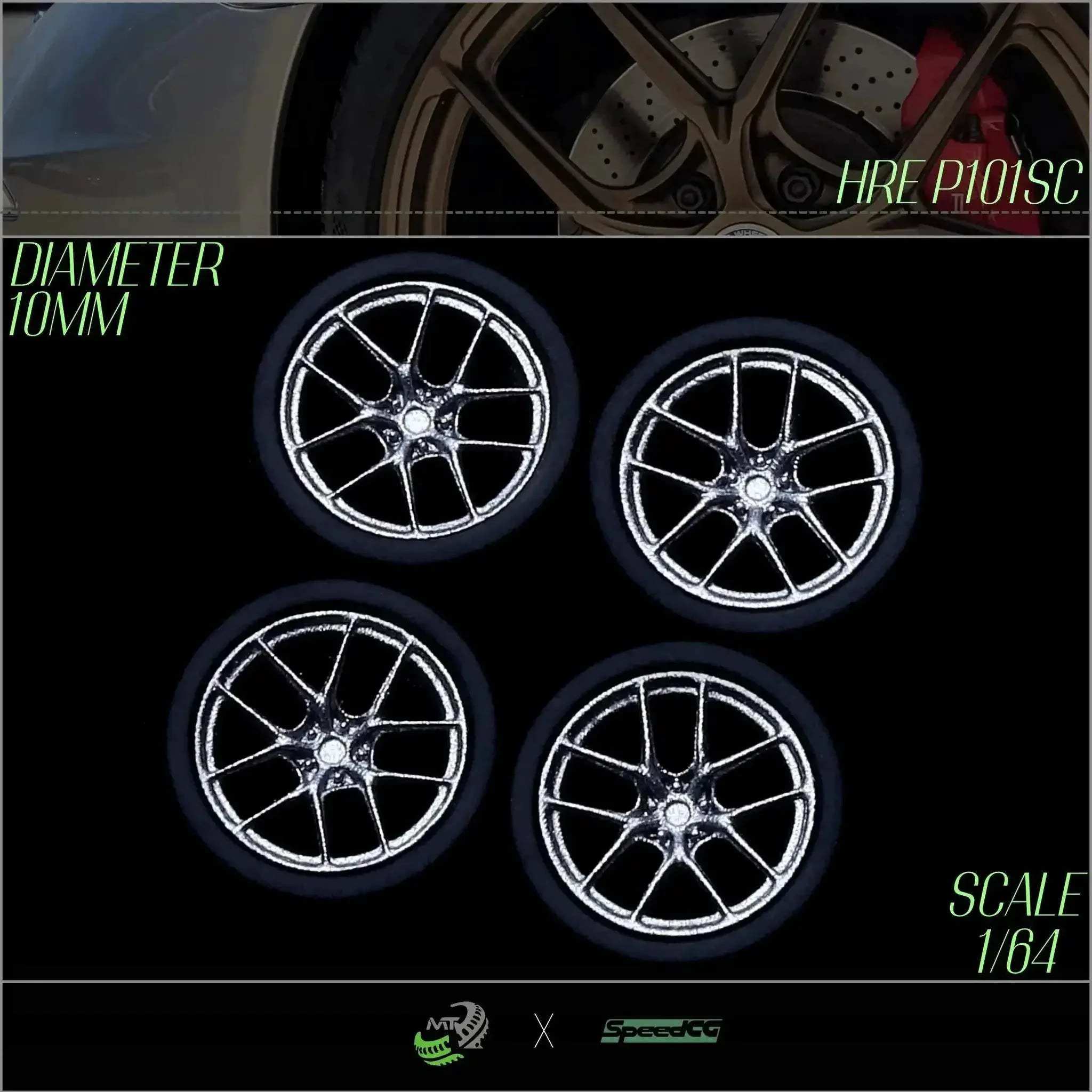 Premium BBS RID One Sixty Four Diecast Wheels With Tires - Image 11
