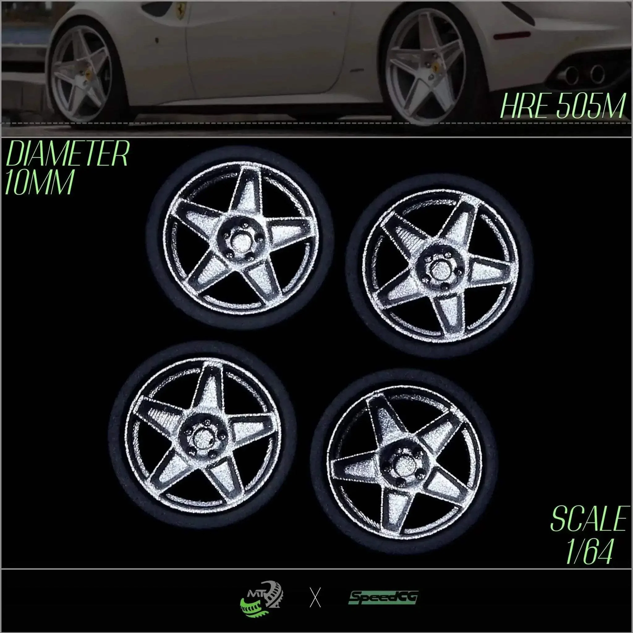 Premium BBS RID One Sixty Four Diecast Wheels With Tires - Image 3