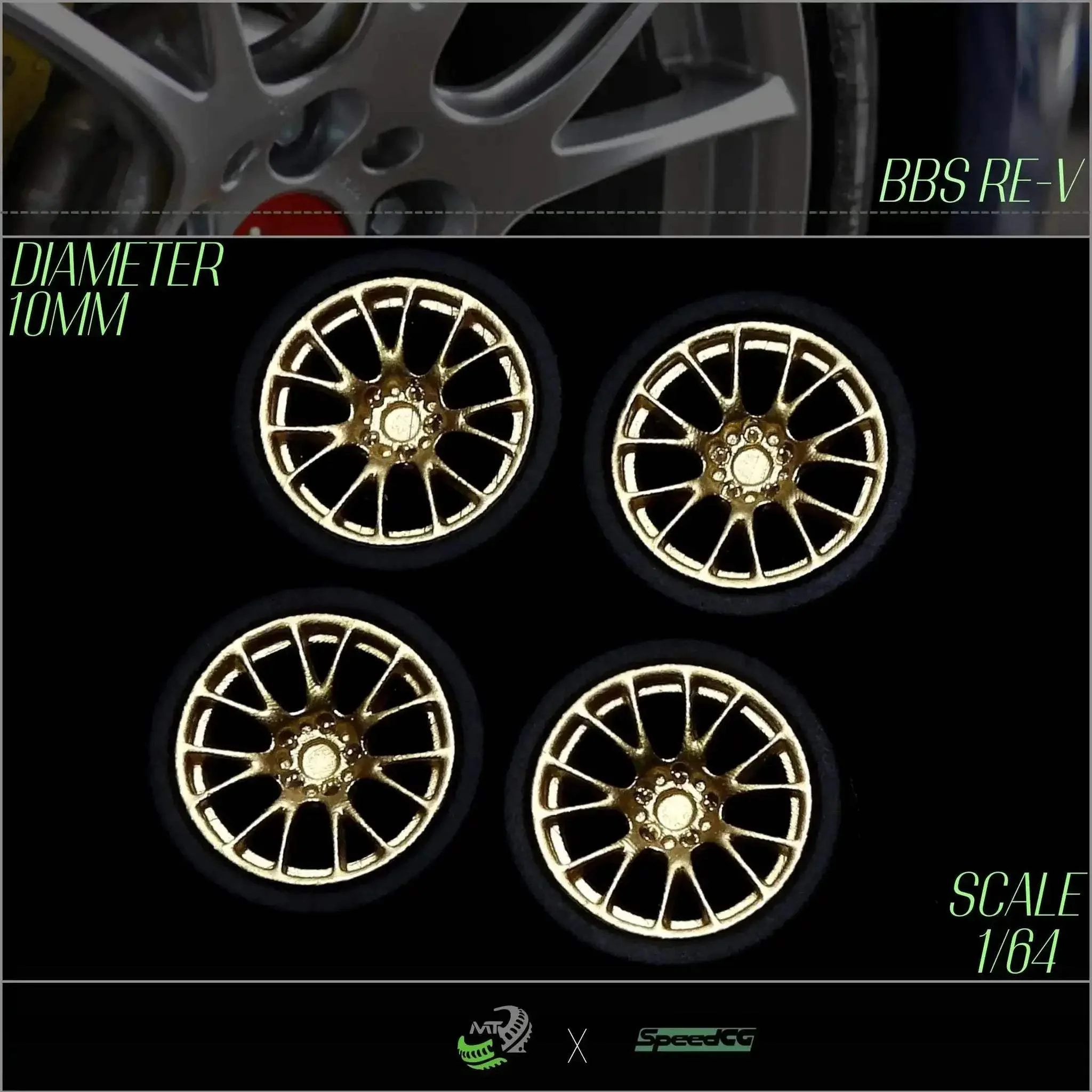 Premium BBS RID One Sixty Four Diecast Wheels With Tires - Image 4