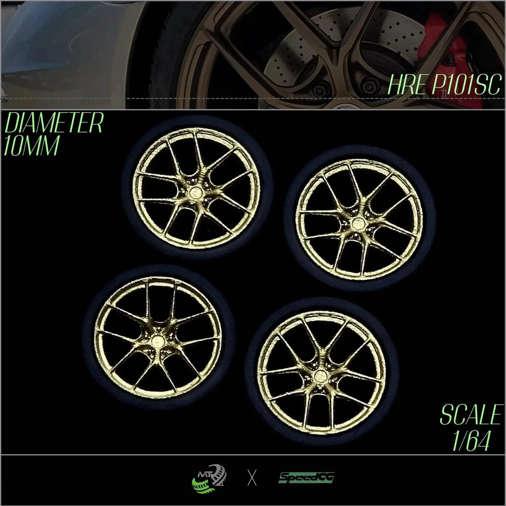 Premium BBS RID One Sixty Four Diecast Wheels With Tires - Image 7