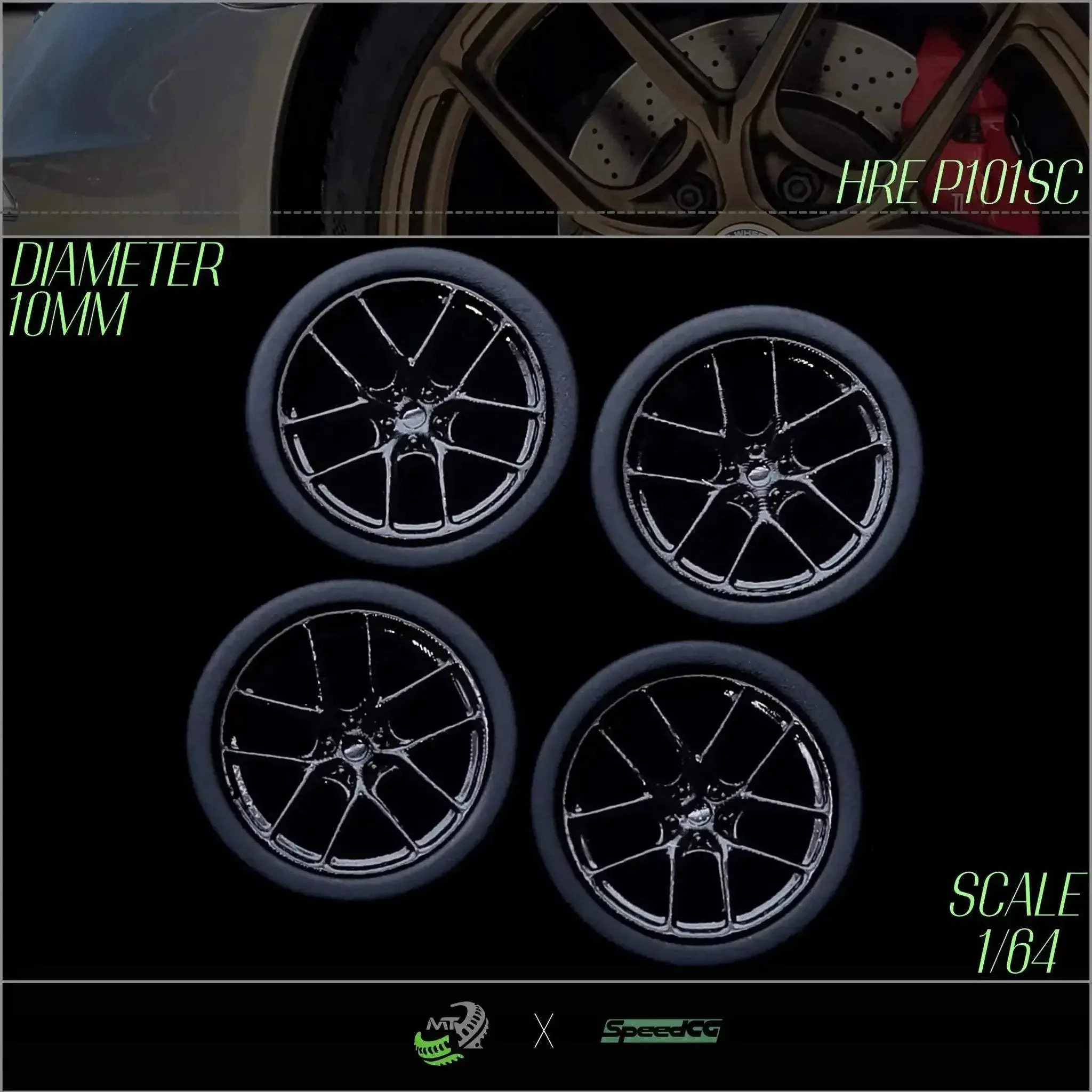 Premium BBS RID One Sixty Four Diecast Wheels With Tires - Image 9