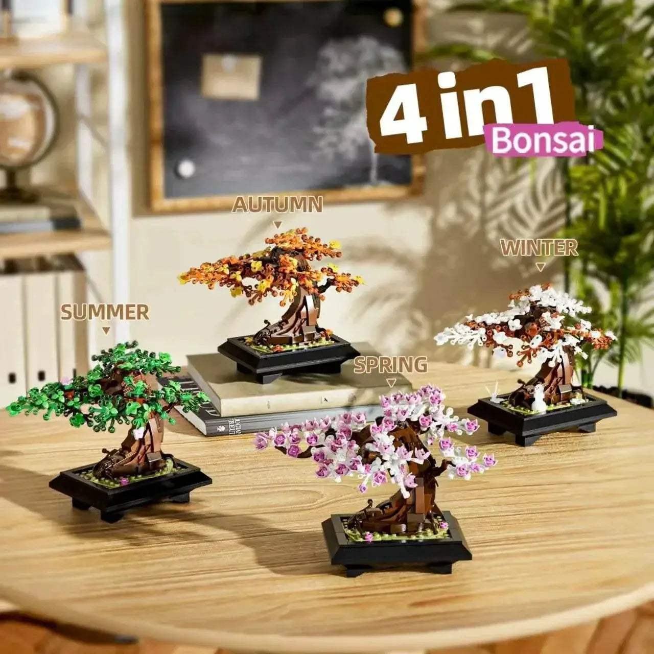 Premium Bonsai Tree Building Set 4 In 1 Four Seasons Kids