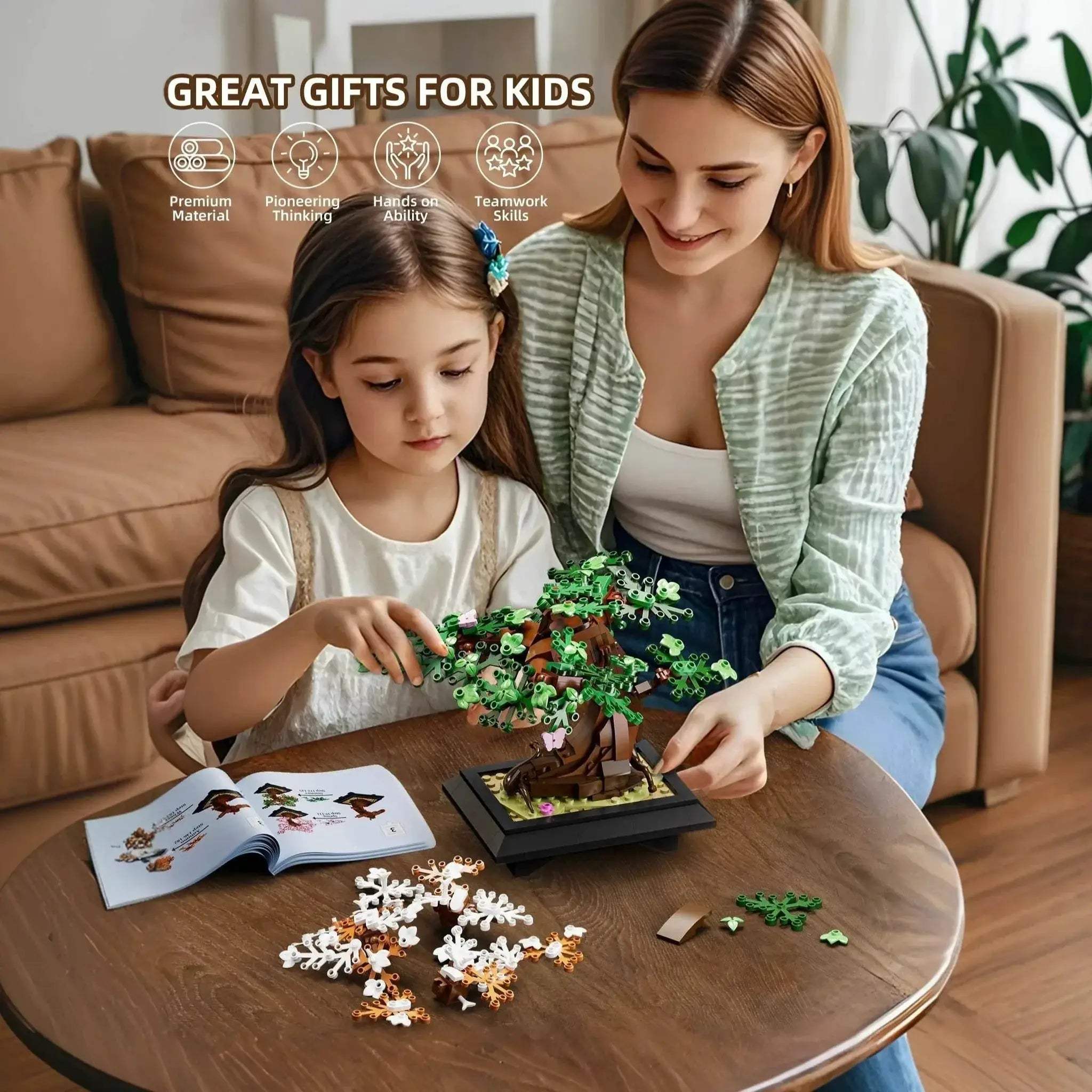 Premium Bonsai Tree Building Set 4 In 1 Four Seasons Kids - Image 2