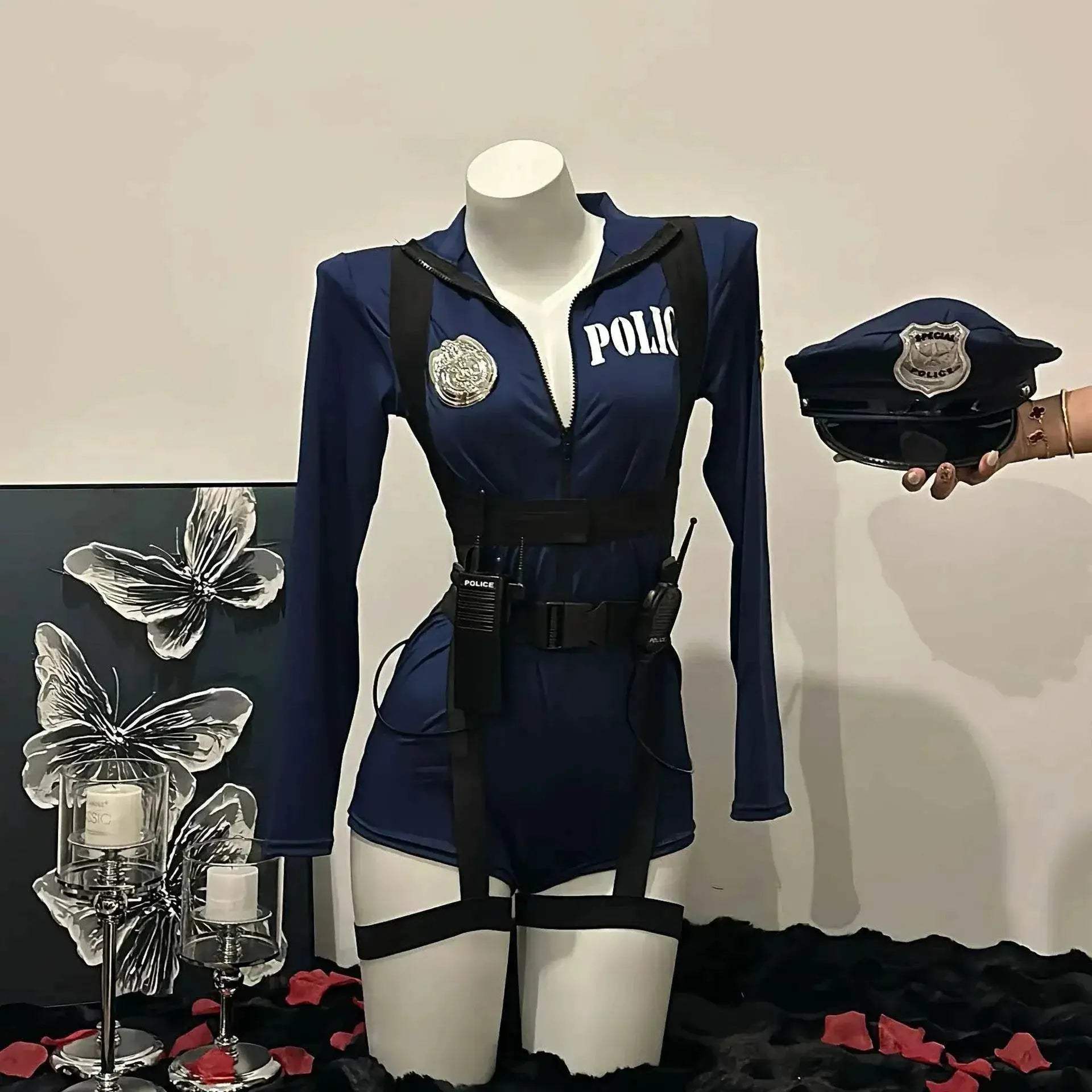 Premium Cop Cosplay Jumpsuit Lingerie For Women Nightclub