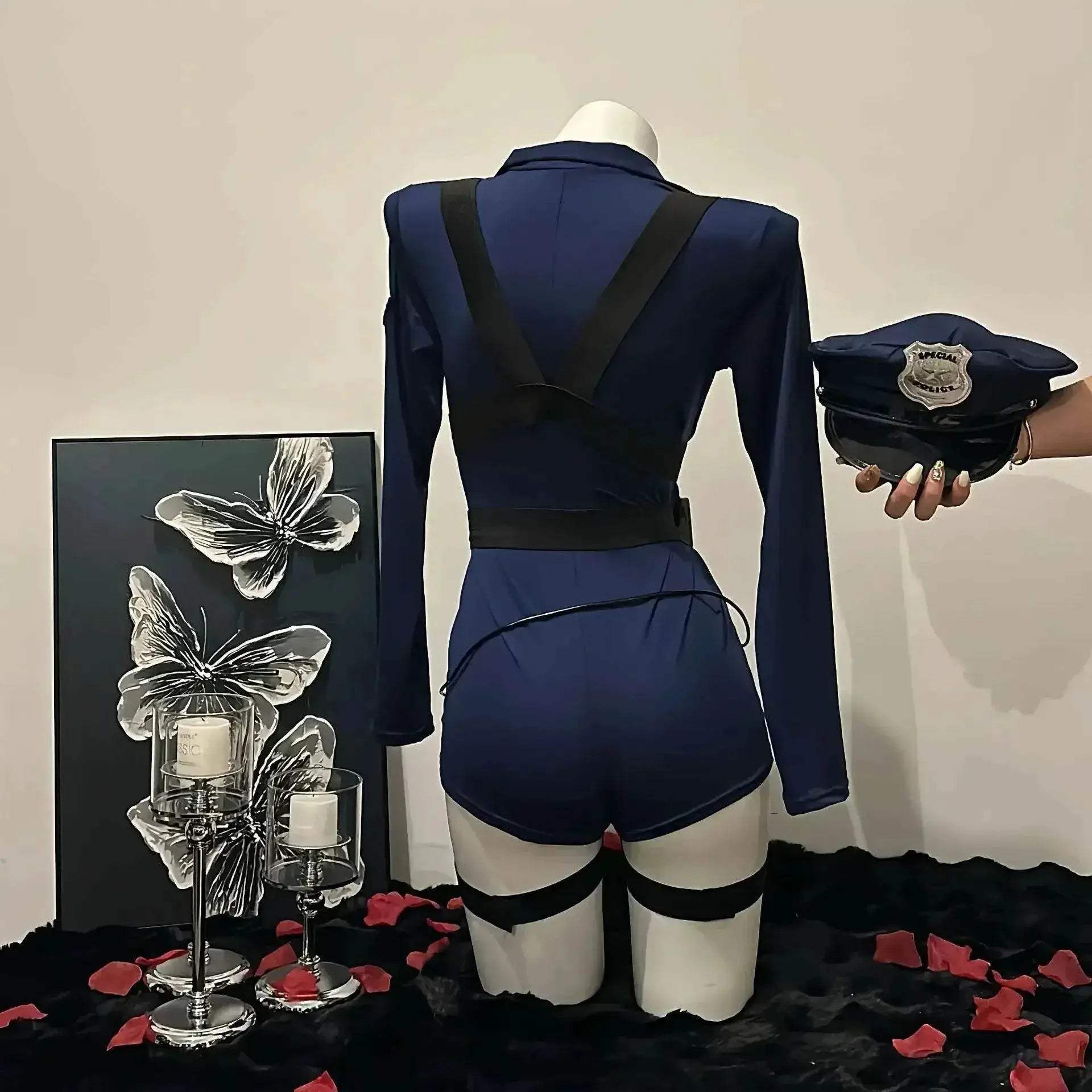 Premium Cop Cosplay Jumpsuit Lingerie For Women Nightclub - Image 3