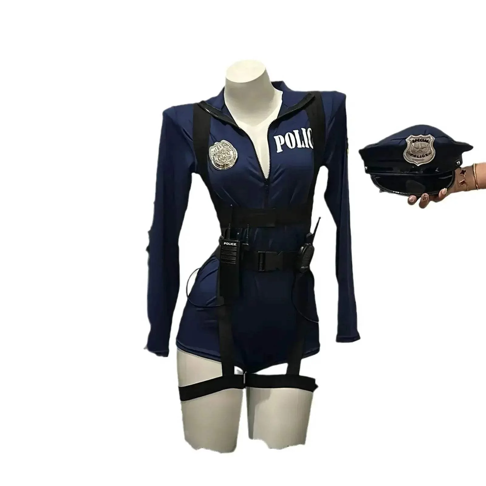 Premium Cop Cosplay Jumpsuit Lingerie For Women Nightclub - Image 5