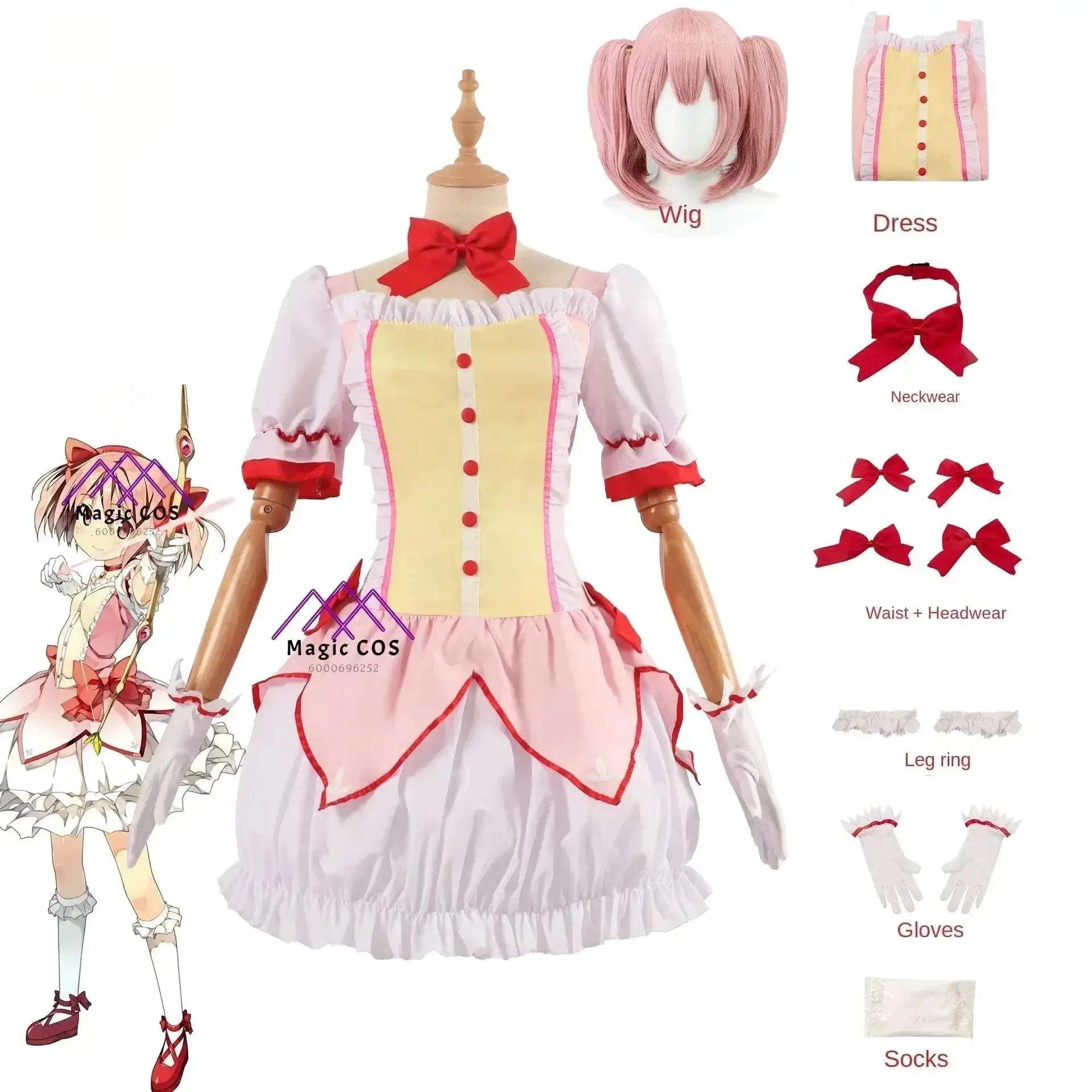 Premium Cosplay Costume Kaname Madoka Dress Wig For Women - Image 8