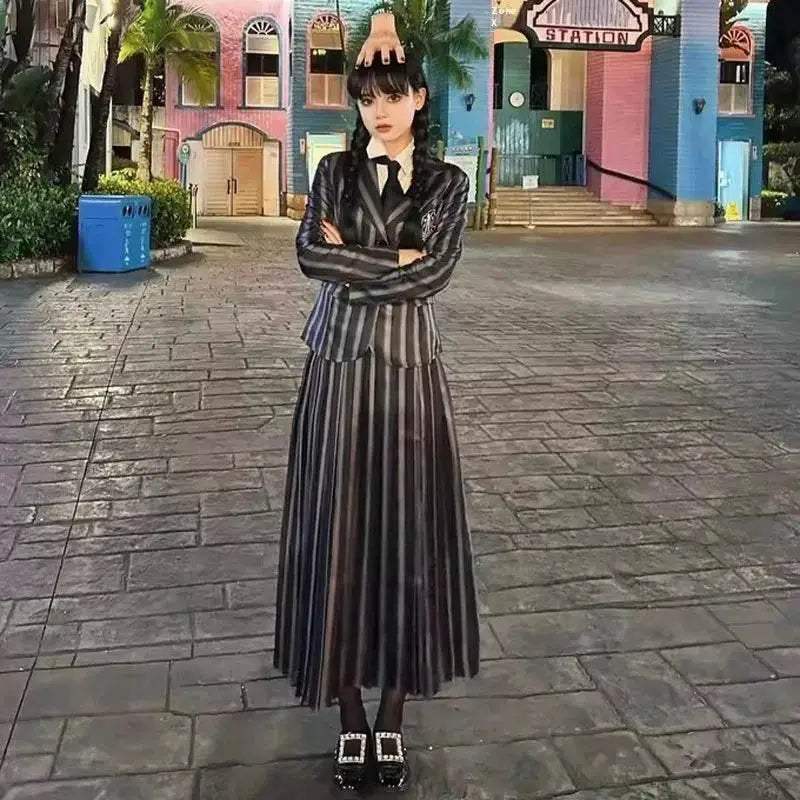 Premium Cosplay Uniform Wednesday Addams Inspired Adult - Image 3