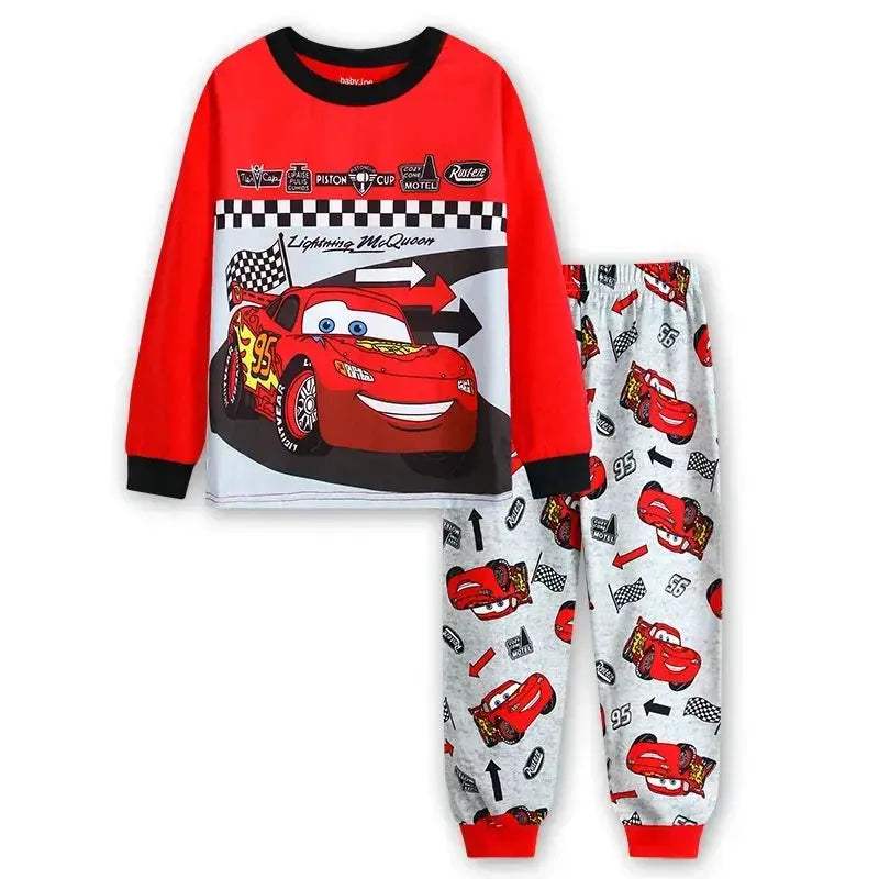 Premium Cotton Unisex Kids Pajamas Set With Disney Cars McQueen Cartoon Sleepwear For Spring And Autumn - Image 8