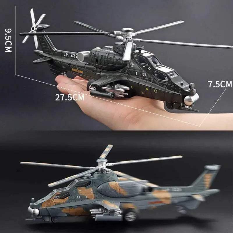 Premium Diecast 1:72 WZ-10 Helicopter Model With Sound And Light Alloy Display Aircraft Gift For Kids - Image 4