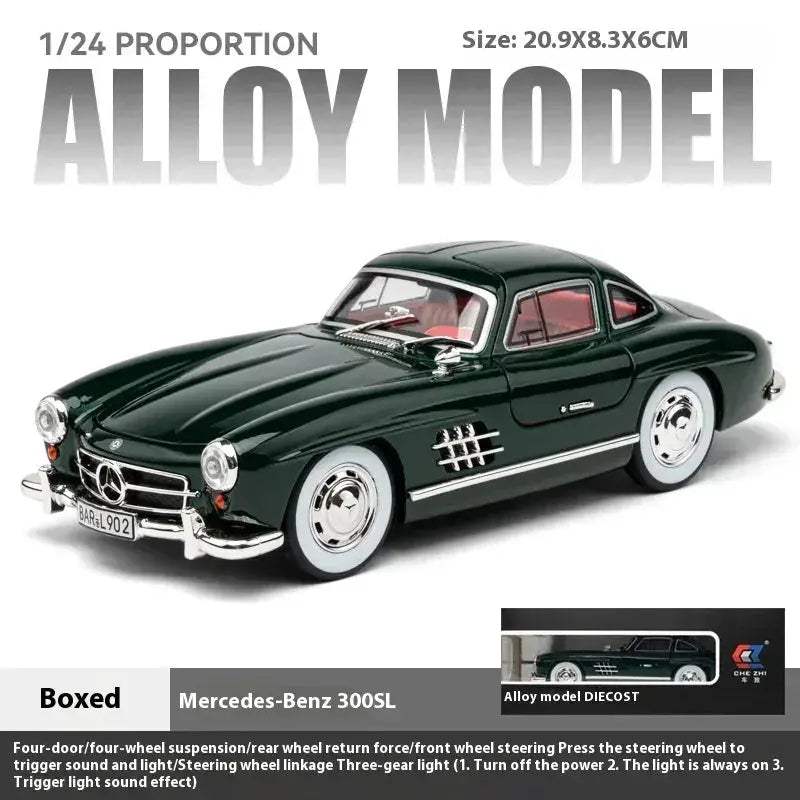 Premium Diecast Car Model 1To24 Mercedes 300SL Alloy Sound Light Collectors - Image 10