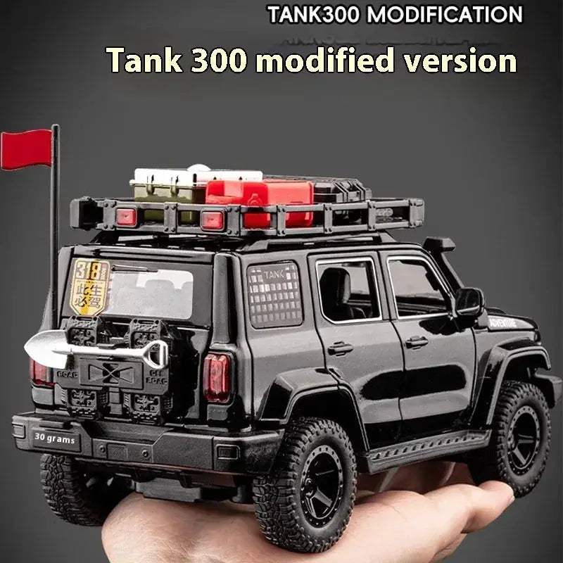 Premium Diecast Car Model Scale 1 24 Offroad Tank 300 Modified For Collectors