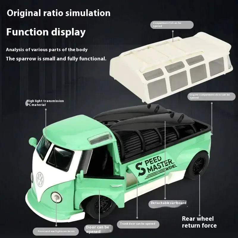 Premium Diecast Car Volkswagen Bus T1 Alloy 1 32 Scale For Collectors - Image 6