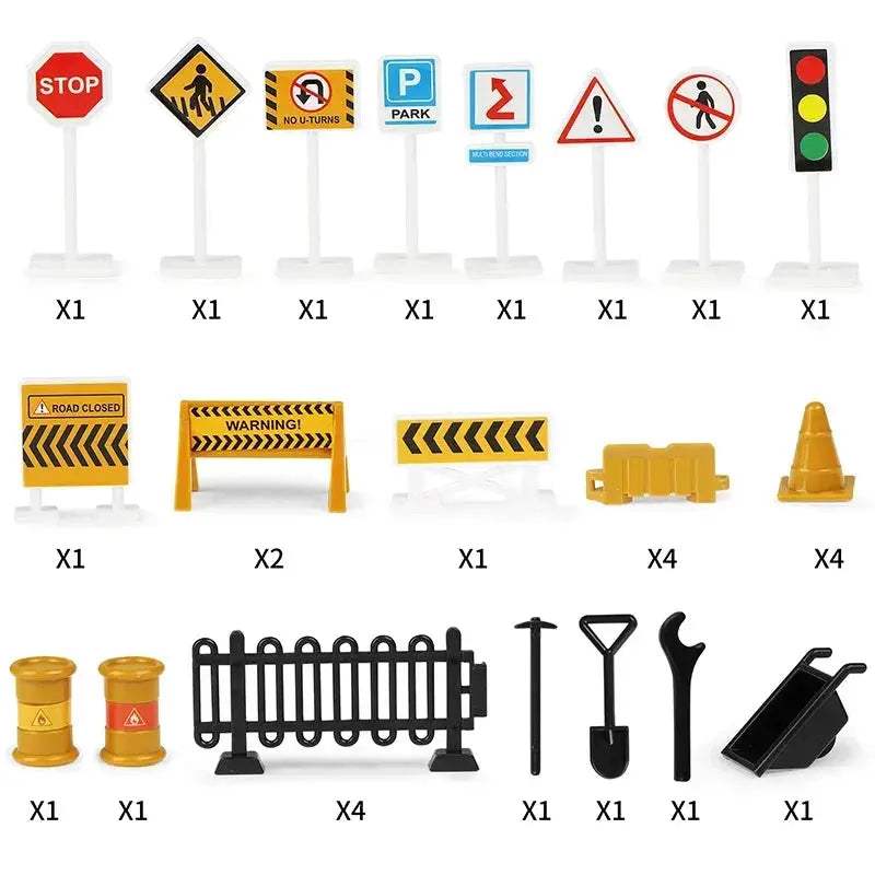 Premium Diecast Construction Toys 10 In 1 Vehicle Transporter Set With Excavator Dump Truck Digger Backhoe For Kids - Image 17