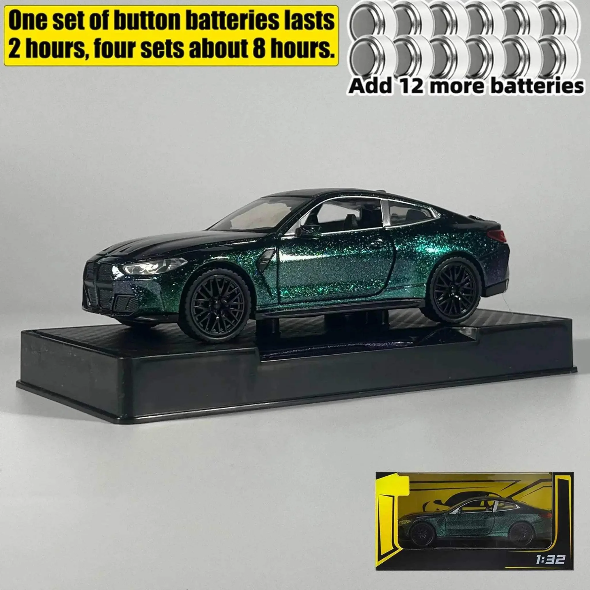 Premium Diecast Model Car 1 32 Scale BMW M4 Coupe With Sound And Light Pull Back For Collectors - Image 11