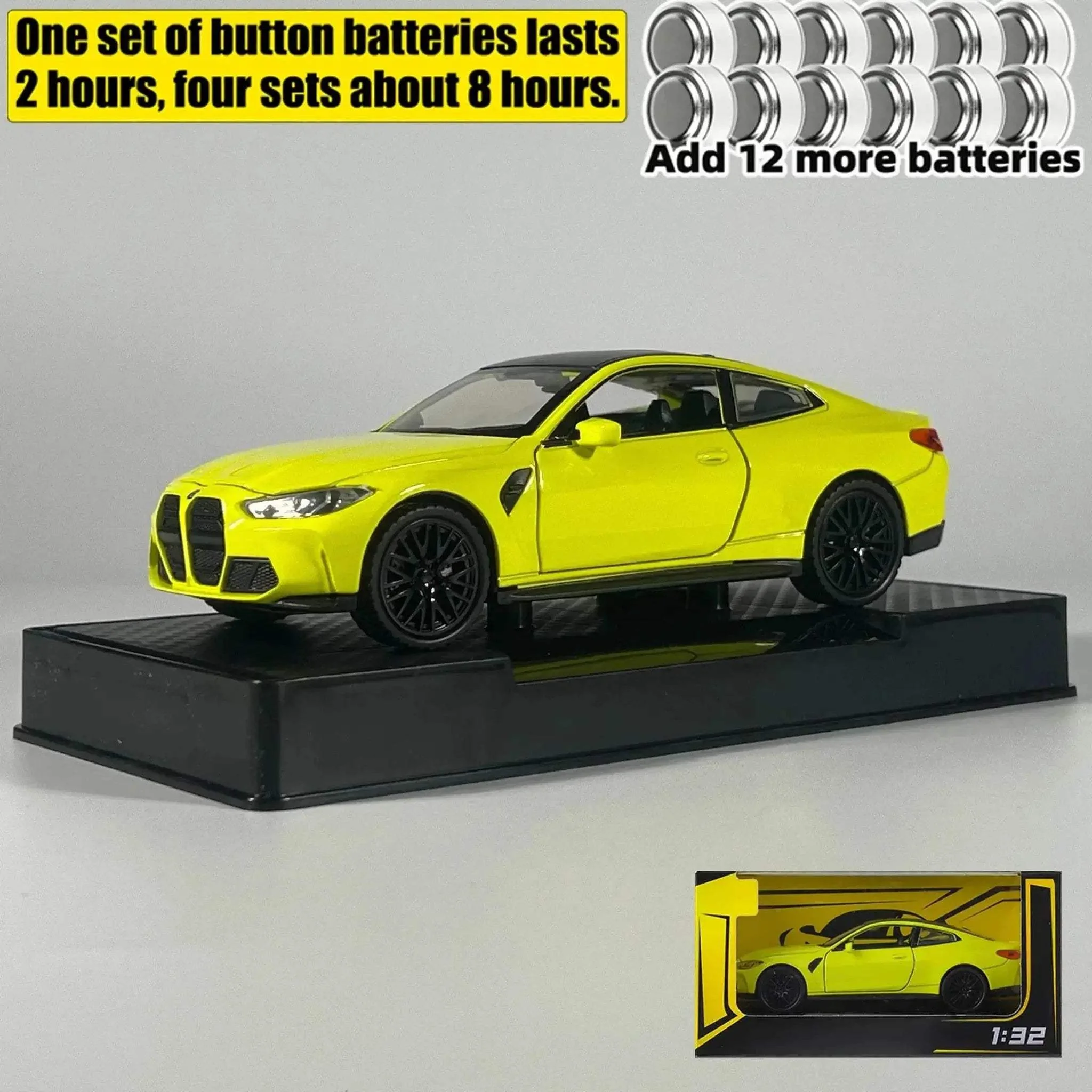 Premium Diecast Model Car 1 32 Scale BMW M4 Coupe With Sound And Light Pull Back For Collectors - Image 15