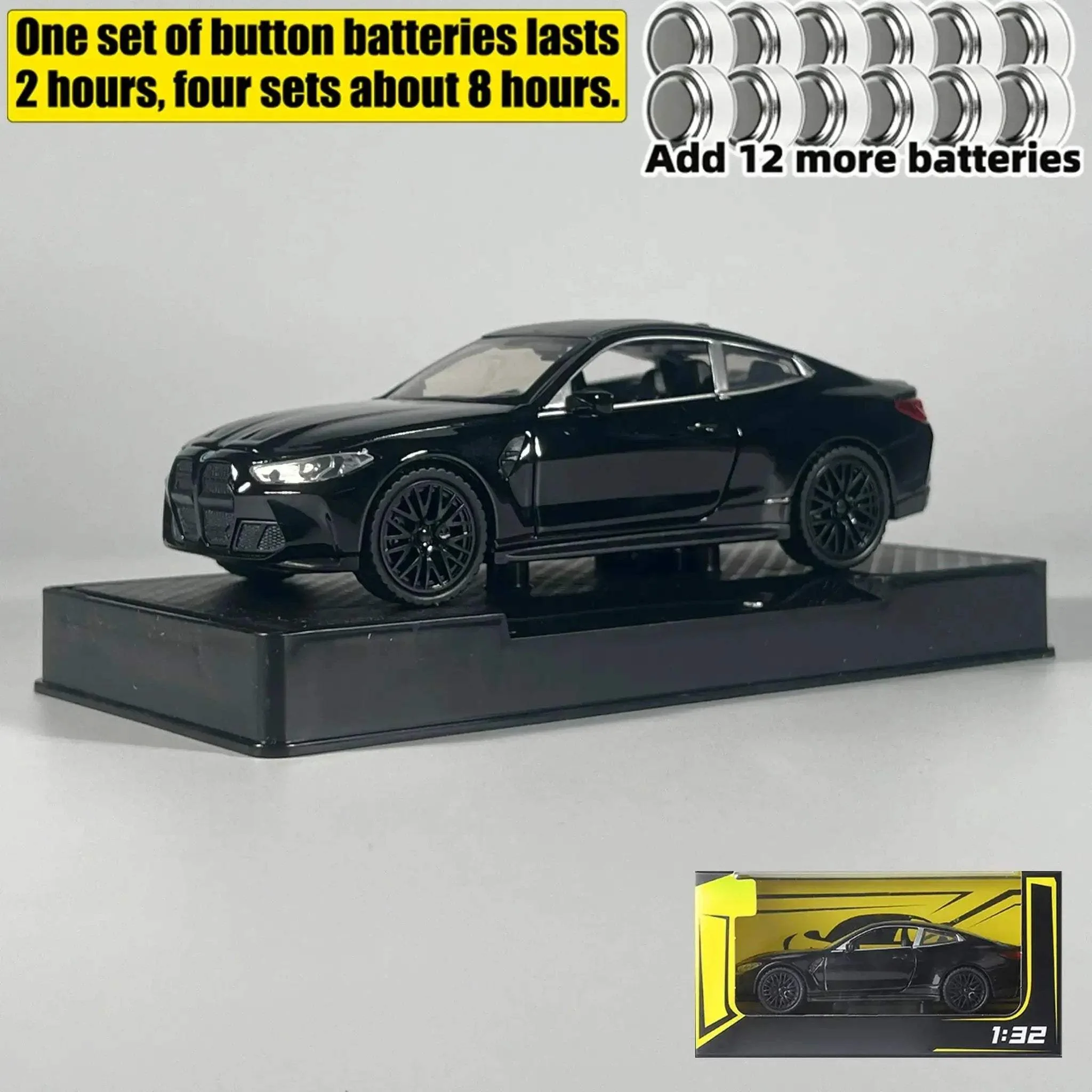 Premium Diecast Model Car 1 32 Scale BMW M4 Coupe With Sound And Light Pull Back For Collectors - Image 16