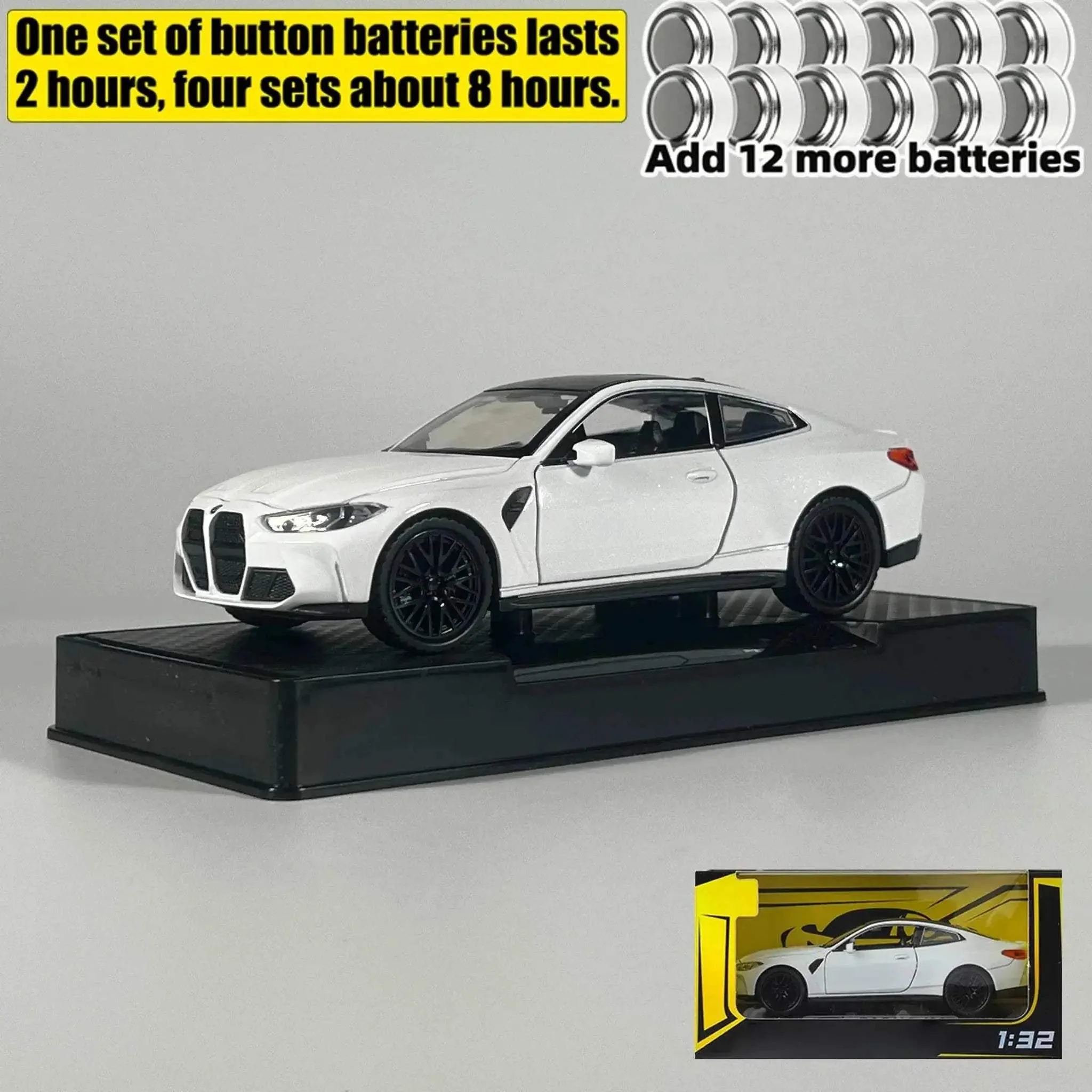 Premium Diecast Model Car 1 32 Scale BMW M4 Coupe With Sound And Light Pull Back For Collectors - Image 17