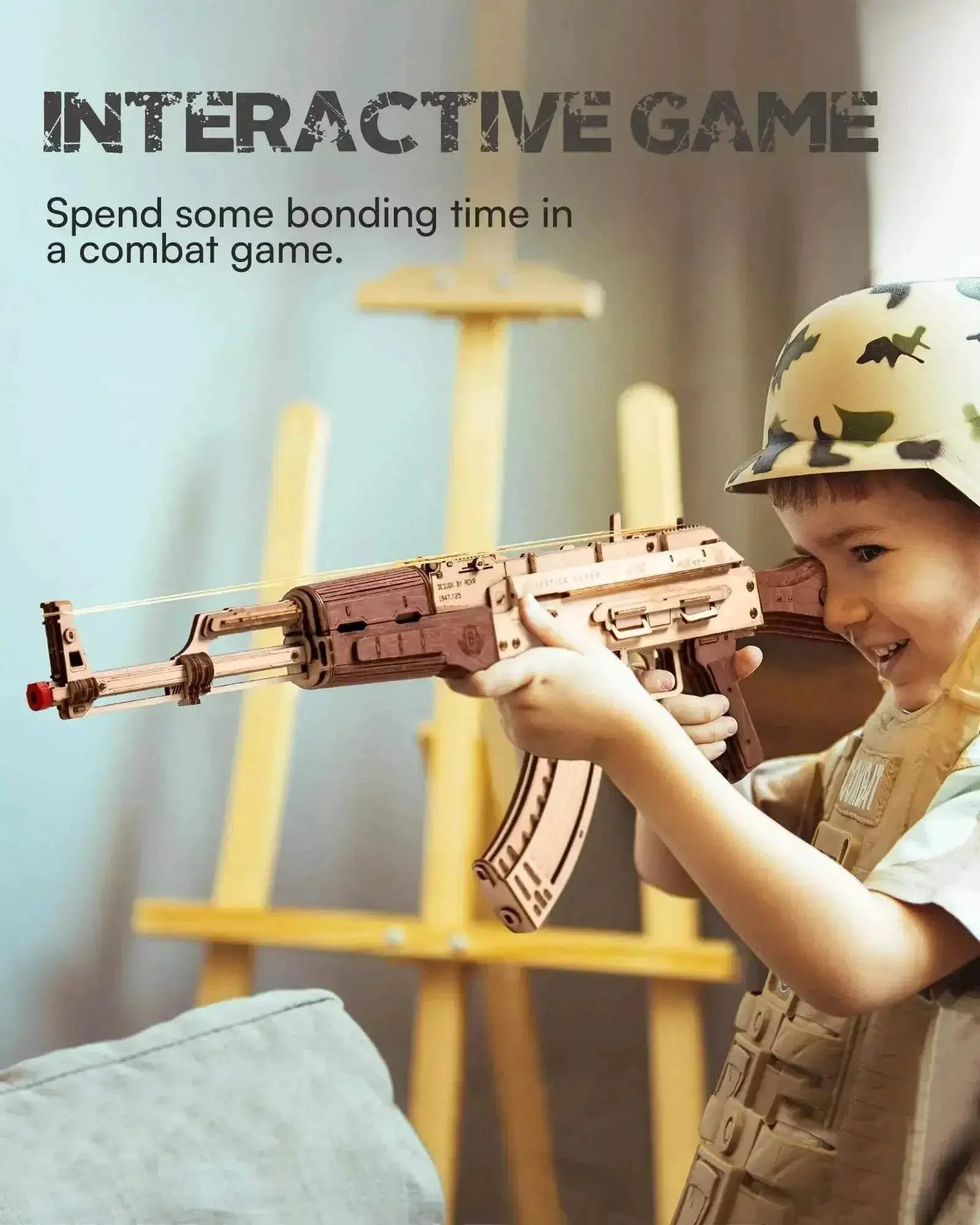 Premium DIY Building Block Toy 3D Wooden Gun Puzzle Adults - Image 2