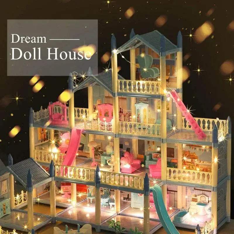 Premium Dollhouse Princess Castle 3D With LED Light Gift - Image 2