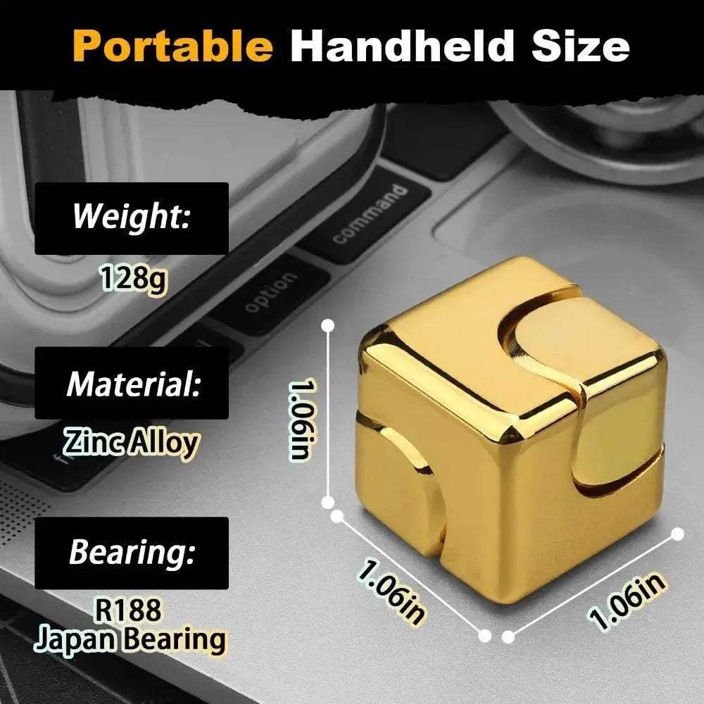Premium Fidget Toy Alloy Cube Spinner Fingertip Gyroscope For Adults Office Home Travel - Image 3