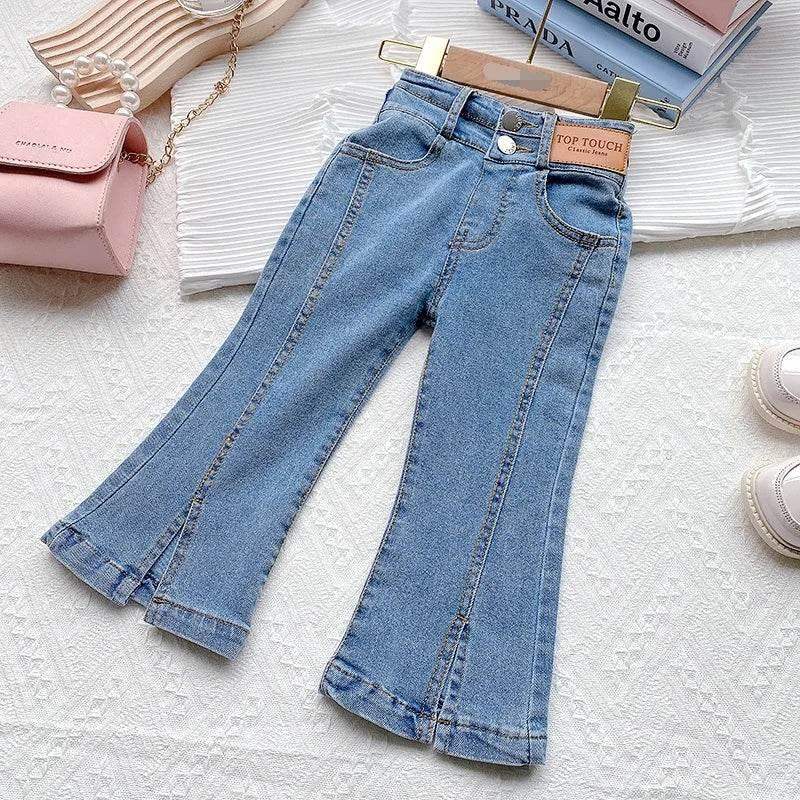 Premium Girls Jeans Korean Edition Split Flare Denim For 3 To 10 Year Old Girls Casual Wear